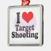 私はターゲット射撃、発砲を愛します メタルオーナメント (左)