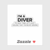 私はダイバーダイビングおもしろいことわざ引用文ギフトアイディア シール (シート)