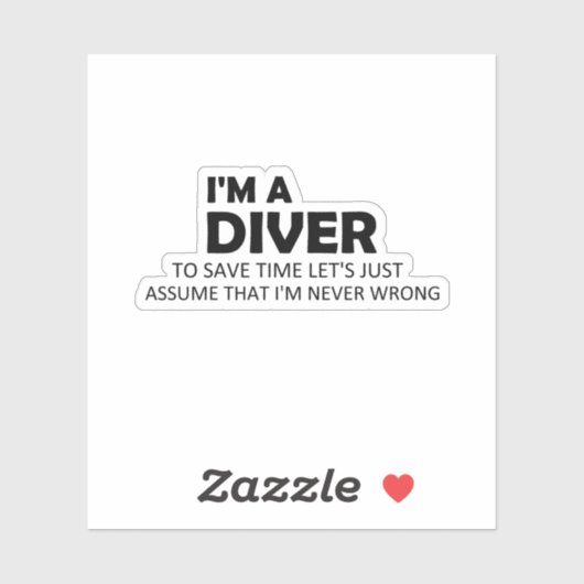 私はダイバーダイビングおもしろいことわざ引用文ギフトアイディア シール (シート)