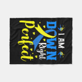 私はダウン右パーフェクト症候群認識度家族 フリースブランケット (正面(横))