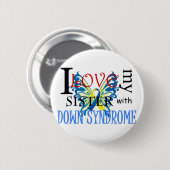 私はダウン症の私の姉妹を愛します 缶バッジ (正面&裏面)
