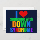 私はダウン症候群の虹を持つ人を愛している ポストカード (正面/裏面)