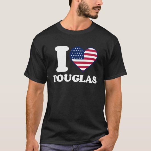 私はダグラス1世のハート・ダグラスが大好き Tシャツ (正面)