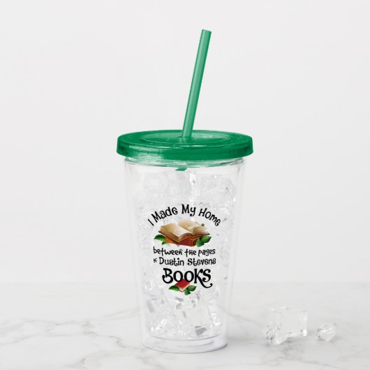私はダスティン・スティーブンスの本のページの間に住んでいる アクリルタンブラー (アイス裏面)
