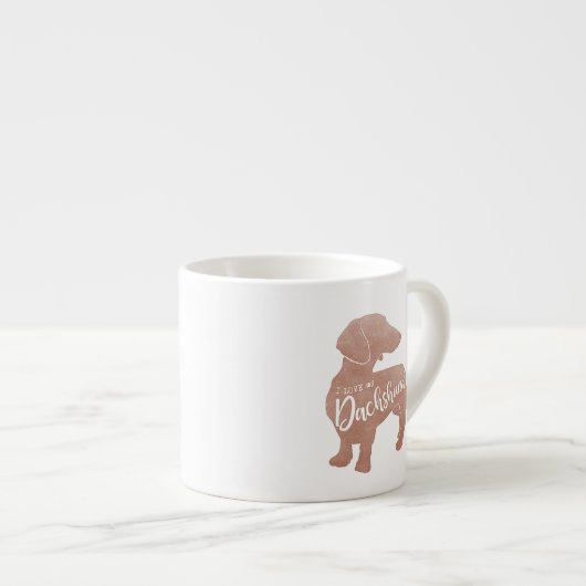 私はダックスフントのDoxie私のTeckelのウインナーを愛します エスプレッソカップ (正面右)