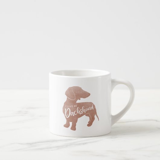 私はダックスフントのDoxie私のTeckelのウインナーを愛します エスプレッソカップ (右)