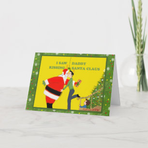 私はダディーサンタクロースキスをするクリスマスカードゲイを見た シーズンカード