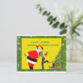 私はダディーサンタクロースキスをするゲイクリスマスを見た シーズンポストカード (スタンド正面)