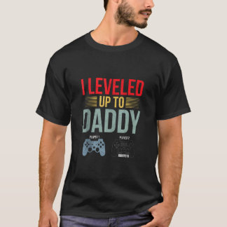 私はダディEst 2025父の日に新しい父にレベルアップ Tシャツ