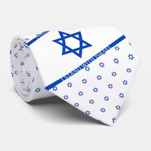 私はダビデのイスラエル・ブルー・ホワイト・スターと共に立つ ネクタイ (ロール)