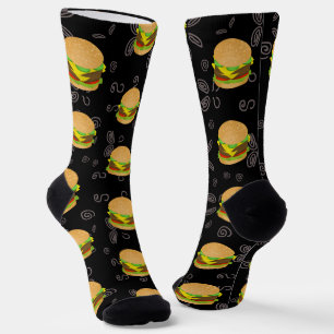 私はダブルチーズバーガーが大好き ソックス