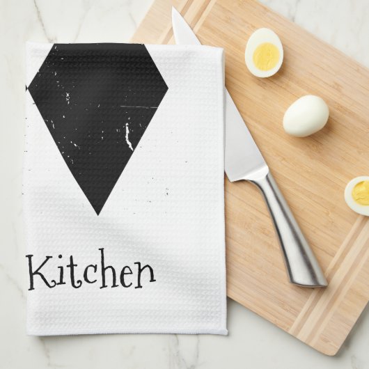 私はダブルブラックダイヤモンドのスキーが難しカスタムい キッチンタオル (四つ折り)