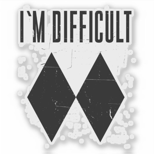 私はダブルブラックダイヤモンドをスキーするのが難しい シール (正面)