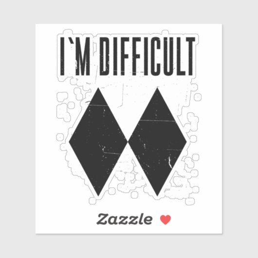 私はダブルブラックダイヤモンドをスキーするのが難しい シール (シート)