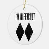 私はダブルブラックダイヤモンドをスキーするのが難しい セラミックオーナメント (左)