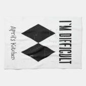 私はダブルブラックダイヤモンドをスキーするのが難カスタムしい キッチンタオル (横)