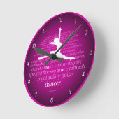 私はダンサーです ラウンド壁時計 (傾斜)