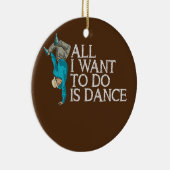 私はダンスの朝食ヒップホップ セラミックオーナメント (右)