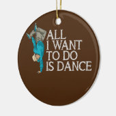 私はダンスの朝食ヒップホップ セラミックオーナメント (左)