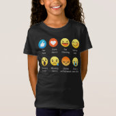 私はダンスの社会的な顔文字(emoji) -白いフォントを愛します tシャツ (正面)