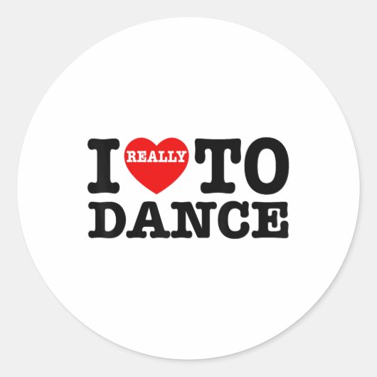 私はダンスを愛するハートダンスおもしろい踊り 教え ラウンドシール (正面)