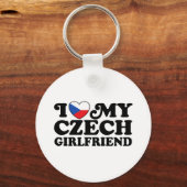 私はチェコのガールフレンドが大好き キーホルダー (正面)