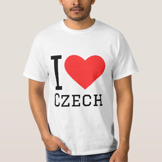 私はチェコスクエアステッカーが大好き Tシャツ (正面)