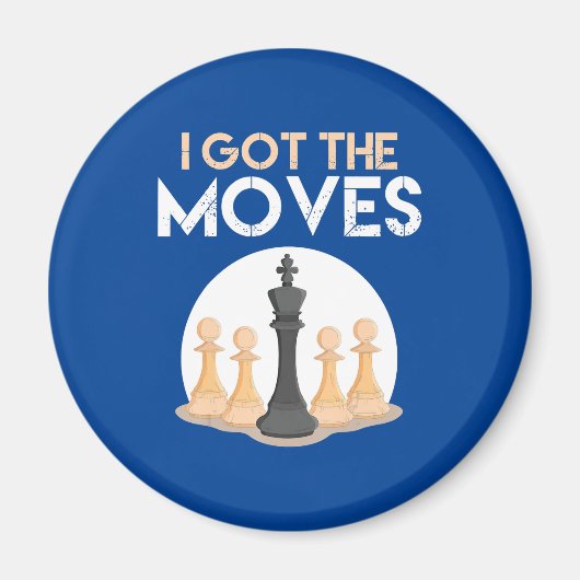 私はチェス得棋士チェス恋人の男性の子供の女性を移動 マグネット (正面)