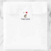 私はチップムンクのステッカーが大好き ラウンドシール (バッグ)