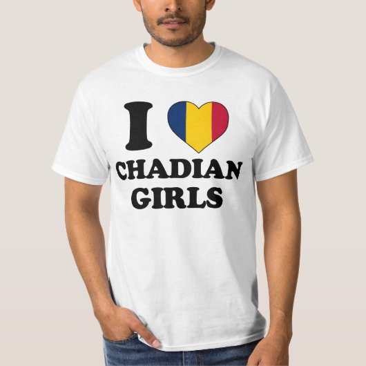 私はチャドの女の子が大好き Tシャツ (正面)
