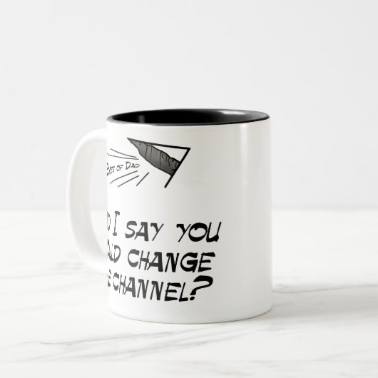 私はチャネルを変えるでしよう言いましたか。 ツートーンマグカップ (正面左)