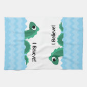 私はチャンピオンに湖のChamplainモンスターを信じます キッチンタオル (横)