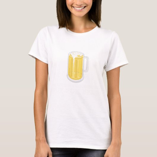 私はチョコホリックだがビールだ。 Tシャツ (正面)