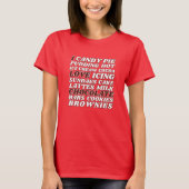 私はチョコレートが大好きオールホワイト文字 Tシャツ (正面)
