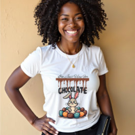 私はチョコレートのためにちょうどここに来ている：イースターバニー トライブレンドＴシャツ