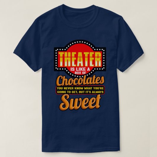 私はチョコレートの箱が好きな劇場 Tシャツ (デザイン正面)