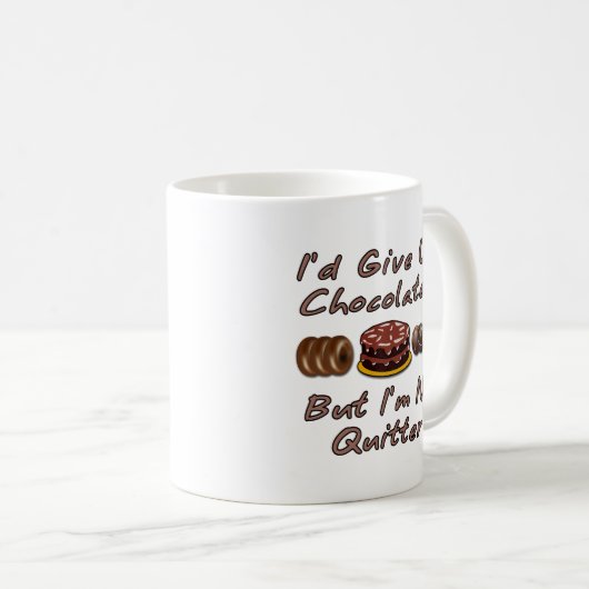 私はチョコレートをあきらめますが、憶病者ではないです コーヒーマグカップ (正面右)