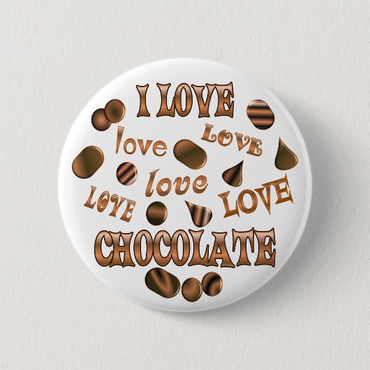私はチョコレートを愛します 缶バッジ (正面)