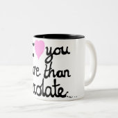 私はチョコレートマグよりもっと愛します ツートーンマグカップ (正面右)