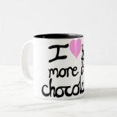 私はチョコレートマグよりもっと愛します ツートーンマグカップ (正面左)