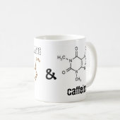 私はチョコレート及びカフェインのマグを愛します コーヒーマグカップ (正面右)