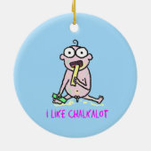 私はチョークがとても好きオーナメント セラミックオーナメント (裏面)