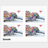 私はチンケなテレが大好き 長方形シール (シート)