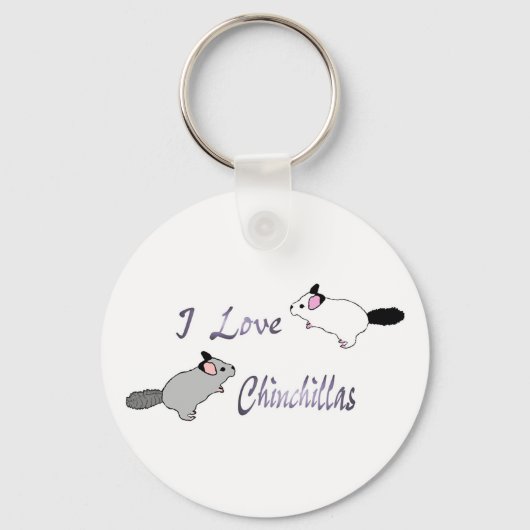 私はチンチラのキーチェーンが大好き キーホルダー (正面)