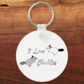 私はチンチラのキーチェーンが大好き キーホルダー (正面)