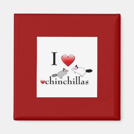 私はチンチラ磁石が大好きだ マグネット (正面)
