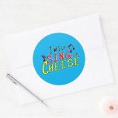 私はチーズのために歌う – おもしろいタイポグラフィデザイン ラウンドシール (封筒)