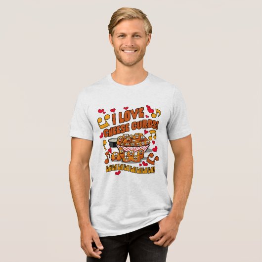 私はチーズカードが大好き! トライブレンドTシャツ (正面全面)
