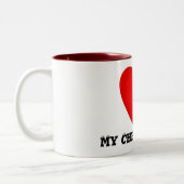 私はチーズケーキのマグカップが大好き ツートーンマグカップ (左)