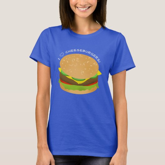 私はチーズバーガーが大好き Tシャツ (正面)